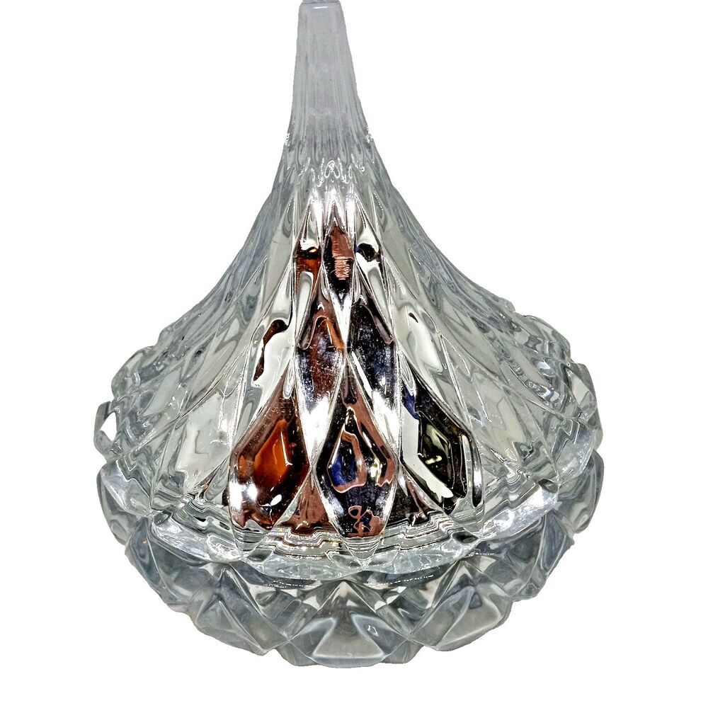 Shannon Lead Crystal Ireland Hershey's Kisses Shaped Candy Dish Bowl W/Lid Paper